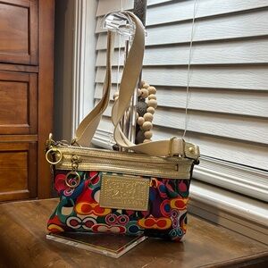 Coach Colorful Crossbody Bag with Gold Details